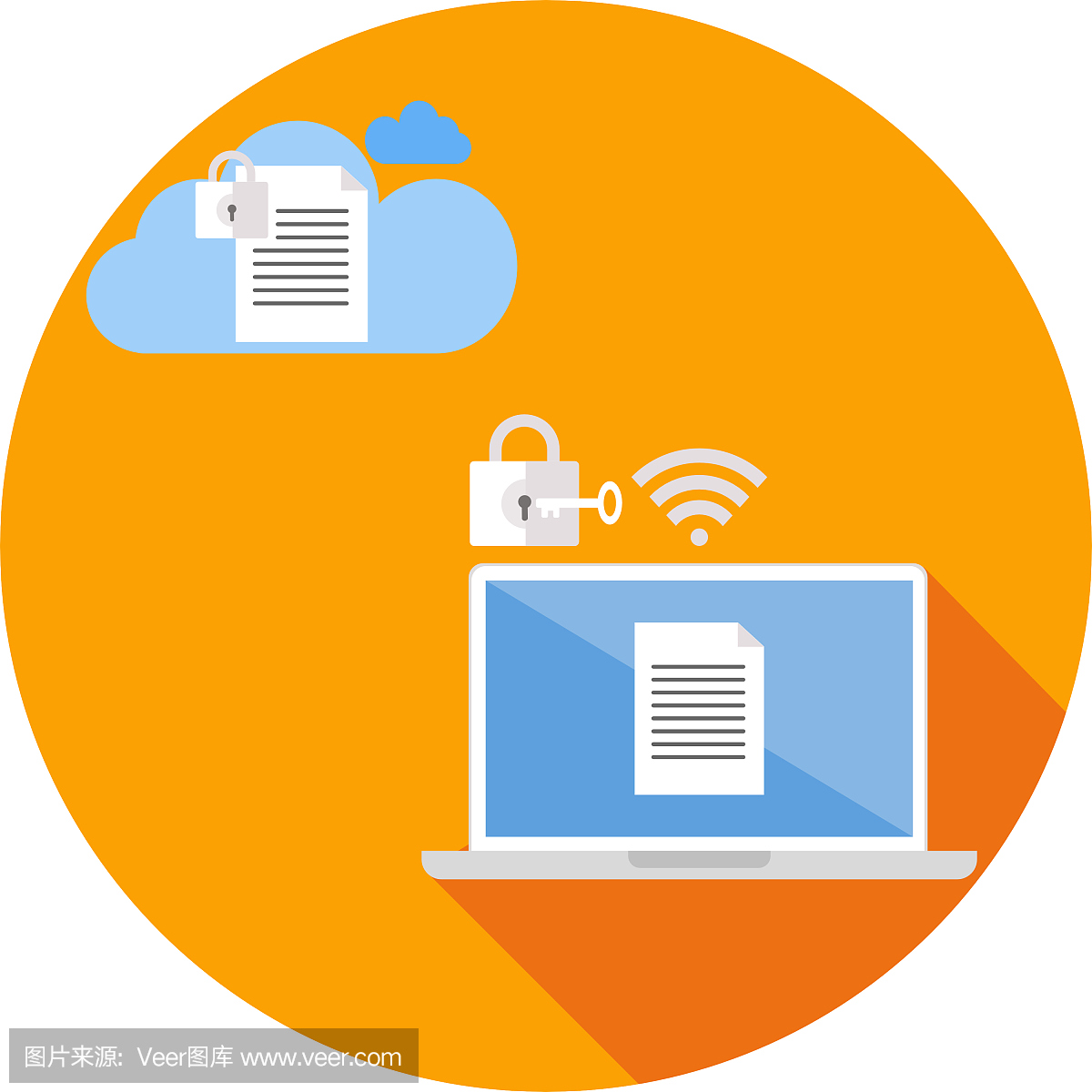 安全文件传输通过wifi连接到云技术。